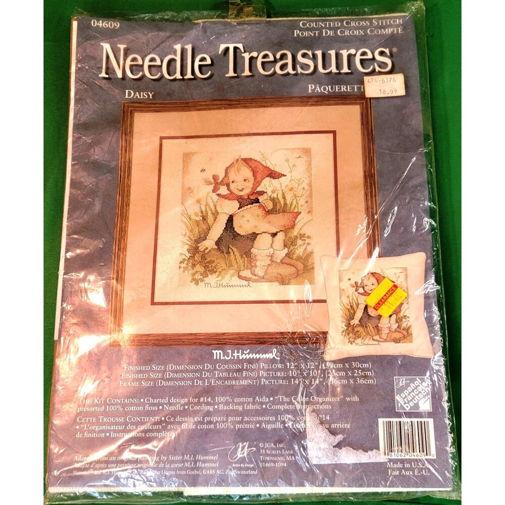 04609 "DAISY" Needle Treasures Counted Cross Stitch Kit M.J. Hummel 8x10 Sealed